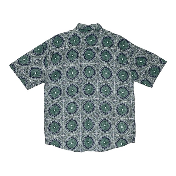 Cambridge Classics Mervyns Short Sleeve Button Down Shirt, BlueGreen, Size Large - Picture 2 of 6